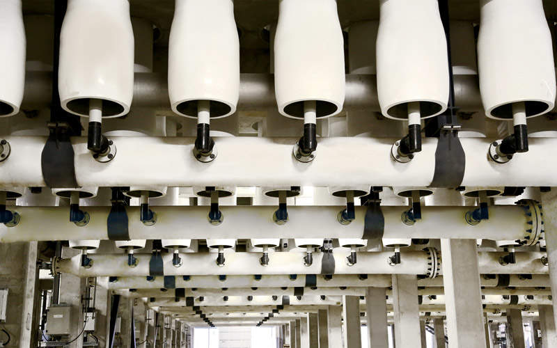 Interior view of the Accra desalination plant.
