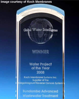 Bundamba Advanced Water Treatment Plant received Global Water Intelligence's water project of the year award in 2008.