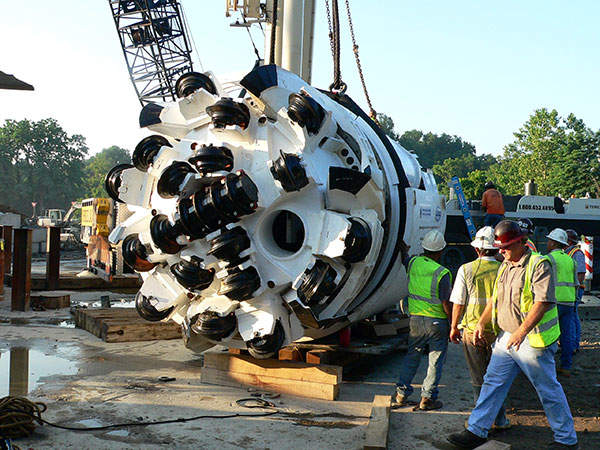Robbins' tunnel boring machine (TBM), Miss Colleen, was used for tunnelling the Bi-County water tunnel. Image courtesy of Washington Suburban Sanitary Commission.