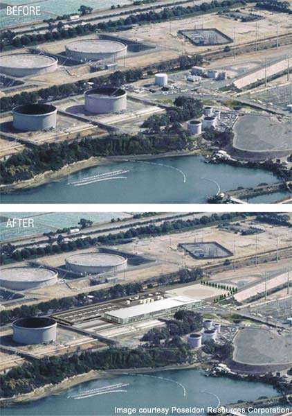 Carlsbad from the west – before and after construction.