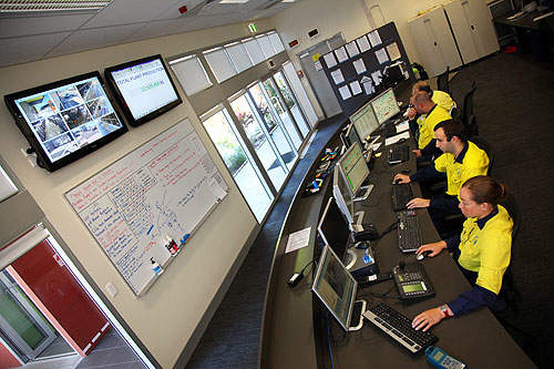 Inside the control room of the Gold Coast Desalination Plant.