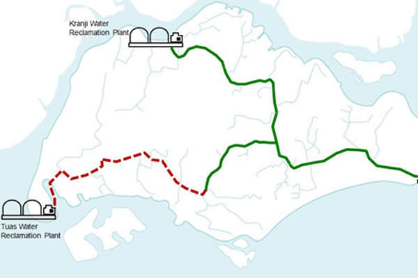 The 30km long south tunnel connecting the Tuas WRP will be built as part of the DTSS phase II.
