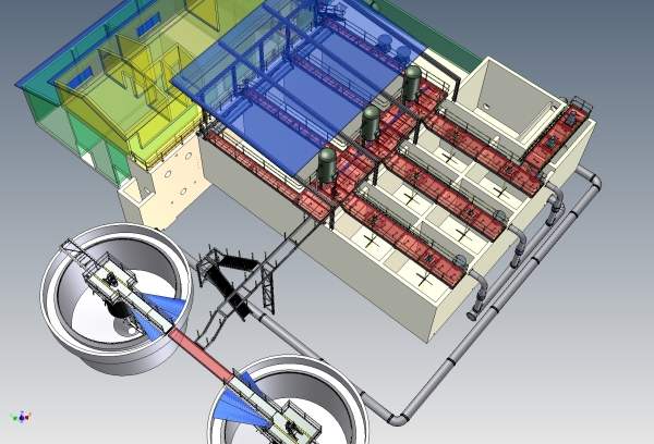 A 3D depiction of administration and filtration of the Northern Water Treatment Plant in Batemans Bay. The state-of-the-art water treatment plant has a number of innovative design features. Image courtesy of Eurobodalla Shire Council.