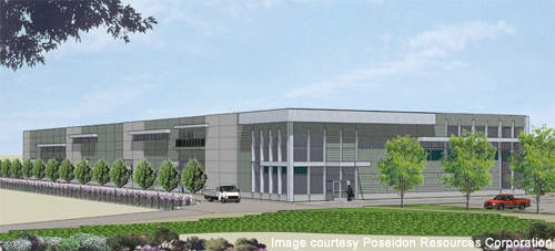 Artist's impression of the building that houses the reverse osmosis system, chemical storage and pumps for water treatment.
