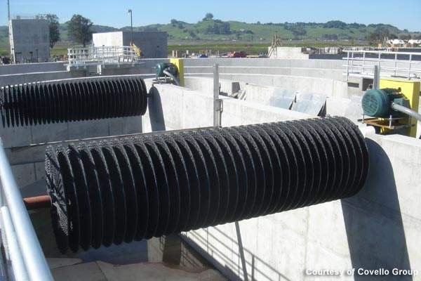 Pre-treatment is carried out by passing wastewater through bar screens.