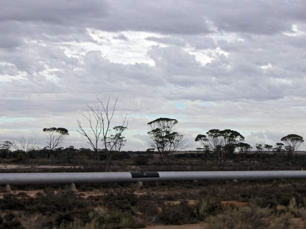The Mundaring Water Treatment Plant secures long-term water supply for Wheatbelt and Goldfields regions of the state. Goldfields Pipeline, along the Great Eastern Highway, is seen here. Image courtesy of SeanMack.