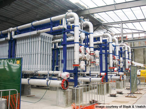 Ultrafiltration membranes installed at the plant.