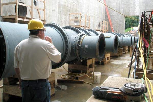 Influent wastewater flows to the plant by gravity through 66in-diameter sewer system.