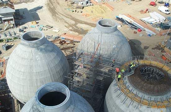 The digesters nearing completion.
