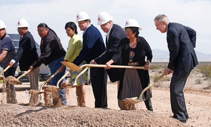 Breaking ground on the Headworks Reservoir project.